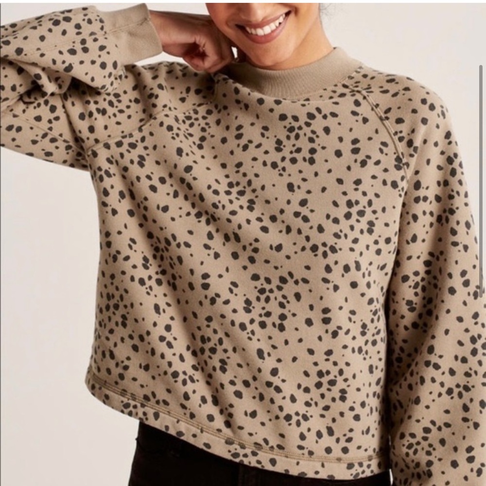 Abercrombie & Fitch Mini Mockneck Brown Spotted Sweater Size Medium - Picture 3 of 9